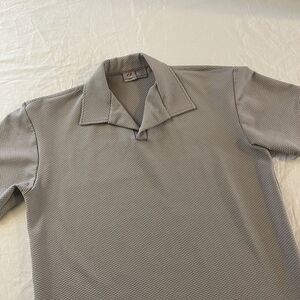 Vintage Anchor Blue Mens Waffle Polo Shirt Size XL Men's Gray‎ Rare